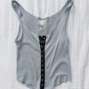 Women's Urban Outfitters Snap Button Crop Top